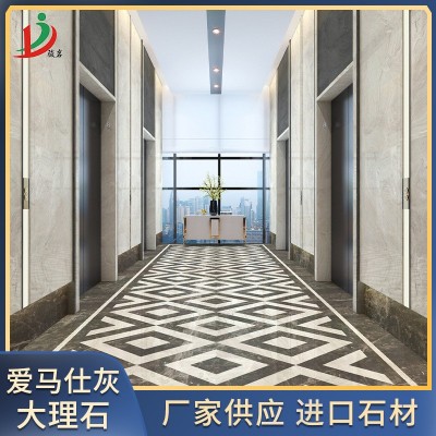 杭州厂家进口土耳其爱马仕灰大理石 室内墙面建筑石材定 制批发图2