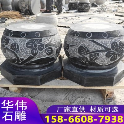 公园广场凉亭走廊柱子底座石头墩子 四合院柱子垫石门墩 青石柱础图4