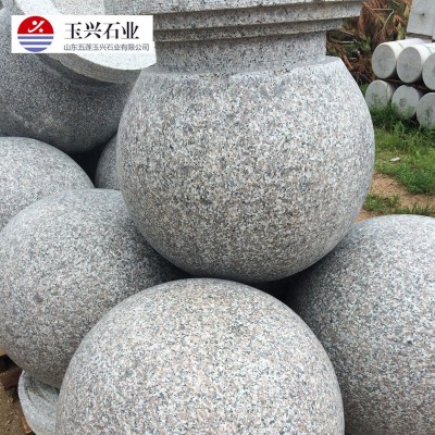 定制五莲花花岗岩圆球 广场使用石材挡车圆球加工 北方五莲花异型图2