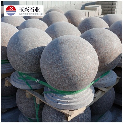 定制五莲花花岗岩圆球 广场使用石材挡车圆球加工 北方五莲花异型图3