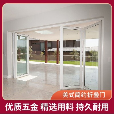 网红咖啡店现代简约隔断门商铺折叠门隔音隔热铝合金折叠门推拉门图3