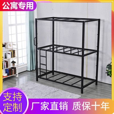 铁艺床高低床双层床铁架床上下铺铁床单人成人员工宿舍学生出租床图4