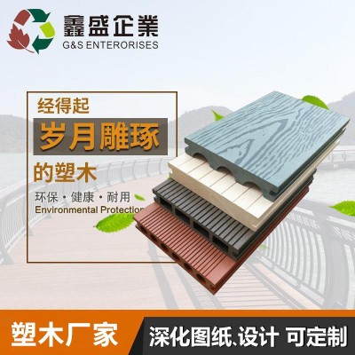 塑木实心 防腐地板 木塑户外地板 户外景观工程地板图1