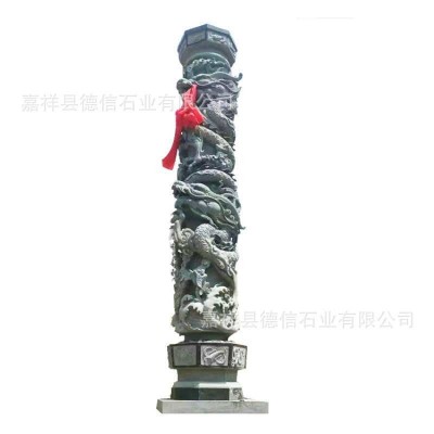 石雕盘龙柱广场公园石龙柱雕刻 花岗岩石雕圆形石柱子文化柱价格图5