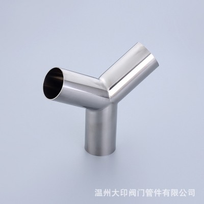 卫生级304不锈钢Y型120°正三通管树叉三通图3