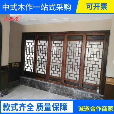 直销中式仿古门窗 东阳木雕复古门窗 寺庙宗祠民宿木制格栅门窗图3