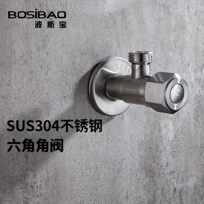 六角阀 批发304不锈钢冷热水龙头通用三角阀卫生间厨房马桶角阀图1