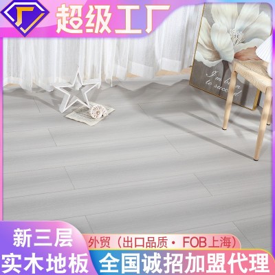 花旗松横排骨拼新三层整木芯实木复合地板现代简约日式原木色锁扣图2