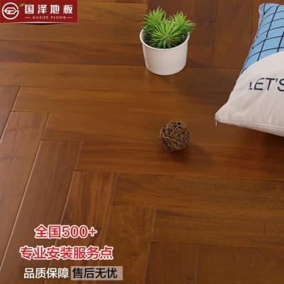 橡木人字拼实木地板原木纯实木家用地暖黑胡桃南浔木地板厂家批发图3
