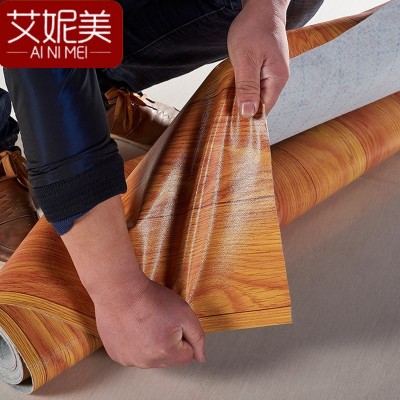 2米宽的PVC地板革家用耐磨防水防火防潮木纹地板贴纸加厚地板胶厂图3