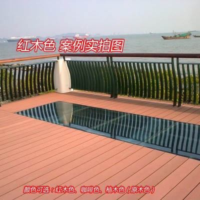批发方孔空心户外地板公园防腐140*25空心塑木地板室外PE塑木栈道图3