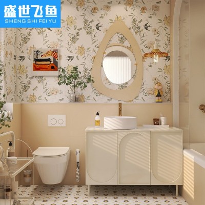轻法式卫生间瓷砖花砖400x800 复古艺术浴室墙砖厨房厕所全瓷墙砖图4