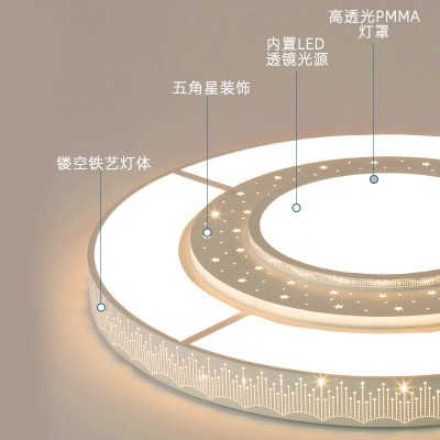 新款客厅灯大灯圆形轻奢灯具简约现代别墅主灯led吸顶灯大客厅灯图4