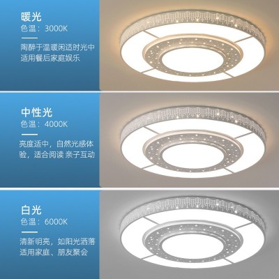 新款客厅灯大灯圆形轻奢灯具简约现代别墅主灯led吸顶灯大客厅灯图3