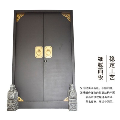 厂家直销 古风将军门园林复古宅院大门古宅入户门双舌锁推拉门图4