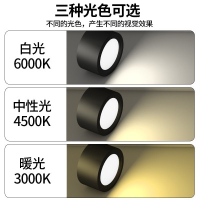 明装筒灯led吸顶天花灯免开孔走廊阳台家用商场服装店吸顶led筒灯图3