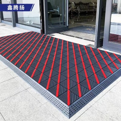 入户门垫室外防滑户外地垫商用酒店门口蹭土除尘垫三合一拼接地毯图3