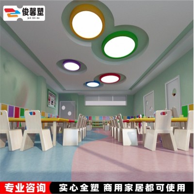 办公室pvc地垫塑胶工程地板革幼教地板商用车间医院密实复合地胶图2