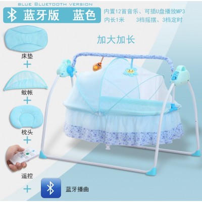 婴儿摇篮摇床加长摇篮床电动哄睡母婴用品厂家批量淘货源一件代发图3