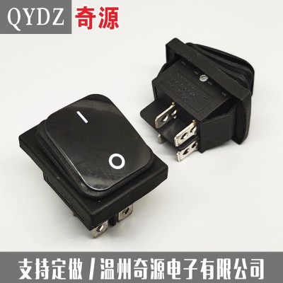 四脚二档船形开关大电流25A250V防水船型开关KCD4大翘板带灯开关图2