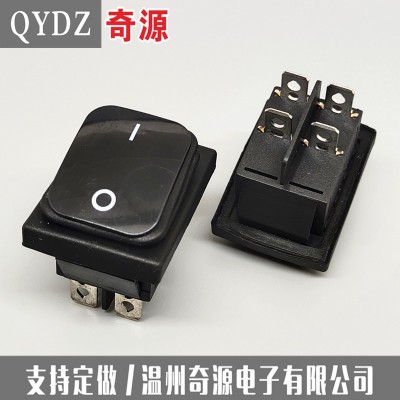 四脚二档船形开关大电流25A250V防水船型开关KCD4大翘板带灯开关图5