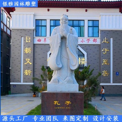 户外校园汉白玉孔子雕像 医院李时珍石雕 广场古代名人雕塑摆件图4
