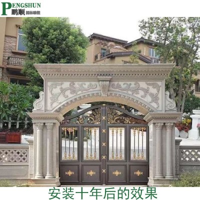 石雕门柱子大理石门口柱别墅小区大门口石头柱雕花自建房门楼方柱图3