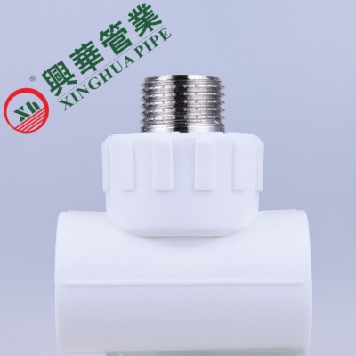 宁波20年老厂白色现货PPR外丝三通 品质保证 家装工程PPR管件批发图1