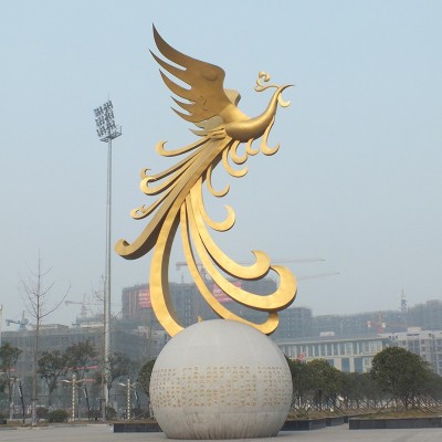 供应不锈钢火凤凰雕塑城市街道园林景观装饰酒店大堂别墅庭院雕塑图2