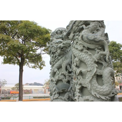 福建石雕批发销售龙柱加工定制二龙戏珠华表雕塑柱子石雕定制加工图3