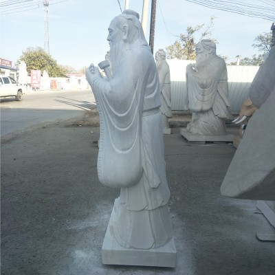 石雕孔子像 历史文化名人雕塑 古代汉白玉孔夫子校园雕塑大型人物图4