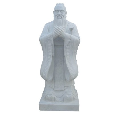 石雕孔子像 历史文化名人雕塑 古代汉白玉孔夫子校园雕塑大型人物图5