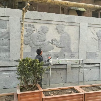 石雕人物浮雕大理石景观墙壁画学校公园广场文化雕塑墙设计图4