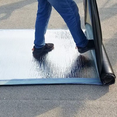 铝箔面自粘防水金属铝自粘聚合物改性防水卷材楼房屋顶彩钢瓦用图2