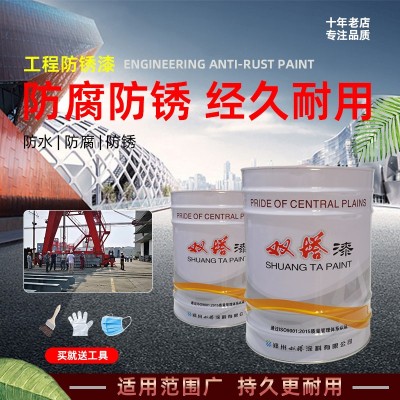 双塔醇酸工程专用防锈漆管架爬架架子管钢构桥梁机械底面合一油漆图3