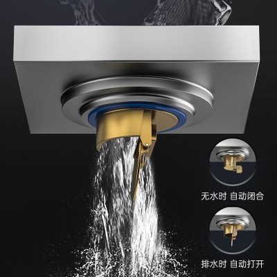 浴室卫生间304不锈钢防臭地漏 隐形地漏批发隐藏式DN50管厨卫地漏图3