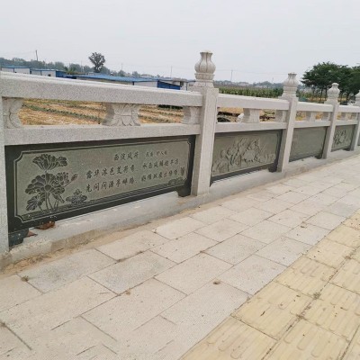 桥梁石材栏杆价格河道公园小区别墅小桥栏杆 石雕汉白玉栏杆图4