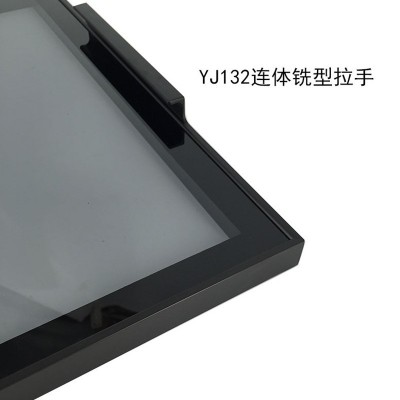 极简玻璃柜门衣柜门平开门轻奢窄边铝合金钢化玻璃书柜门图3
