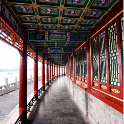 古门窗藏式线条撑弓雀实木长木护栏杆长廊花架装饰雕花门窗制做图3