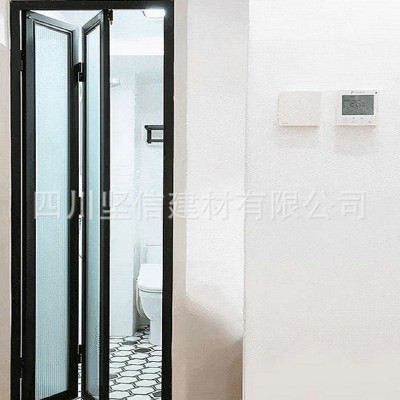 浴室厨房水晶隔音电动折叠门工业北欧平移悬浮折叠门家装建材用图3