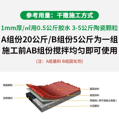 厂家直销彩色陶瓷颗粒防滑路面胶水聚氨酯粘合剂防滑坡道材料图5