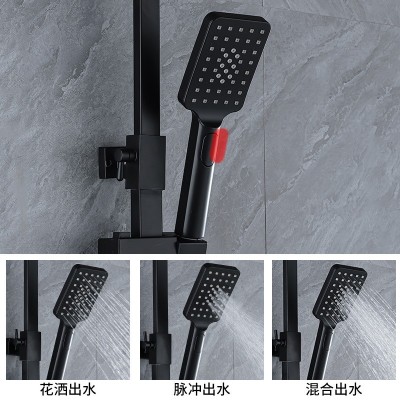 黑色恒温数显花洒套装家用全铜智能淋浴增压喷头淋雨器水龙头洁具图3