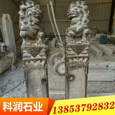 别墅庭院中式做旧栓马柱 仿古做旧拴马桩摆件 装饰摆件拴马桩出售图2