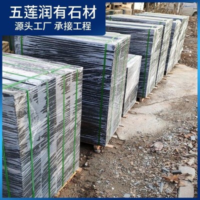 中国黑蒙古黑火烧板 光面黑色地铺石墓碑料石 花岗岩建筑镶边石材图5