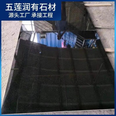 中国黑蒙古黑火烧板 光面黑色地铺石墓碑料石 花岗岩建筑镶边石材图4