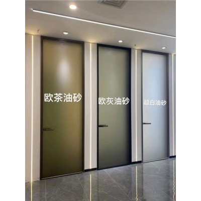 极简油砂玻璃门灰油砂茶油砂卫生间厨房玻璃门郑州批发图4