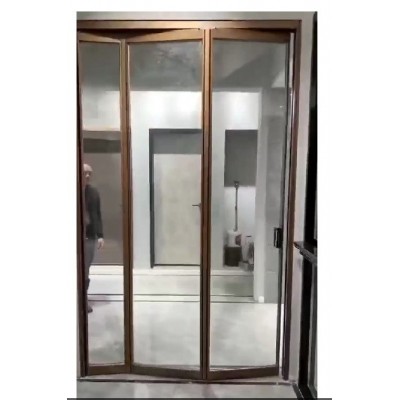 极简自由折叠门可手动可电动商用家用办公极玻璃玻璃折叠门内外开图2