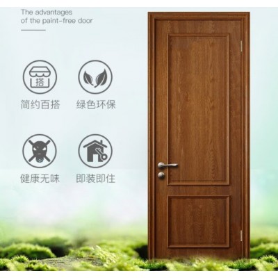 TATA同款同色厂家直销实木复合烤漆门卧室门房门现代简约麦茶图2