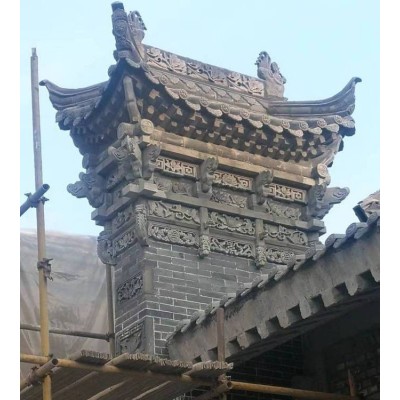 乡村四合院园林古建瓦仿古粘土烧制小青瓦板瓦滴水瓦花瓦脊兽图4