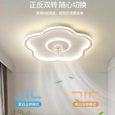 卧室灯一体风扇吸顶灯新款家用智能云朵儿童房灯图2